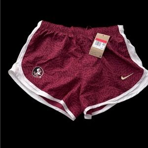 New Nike Women’s Maroon Florida State Athletic Shorts with White Trim
